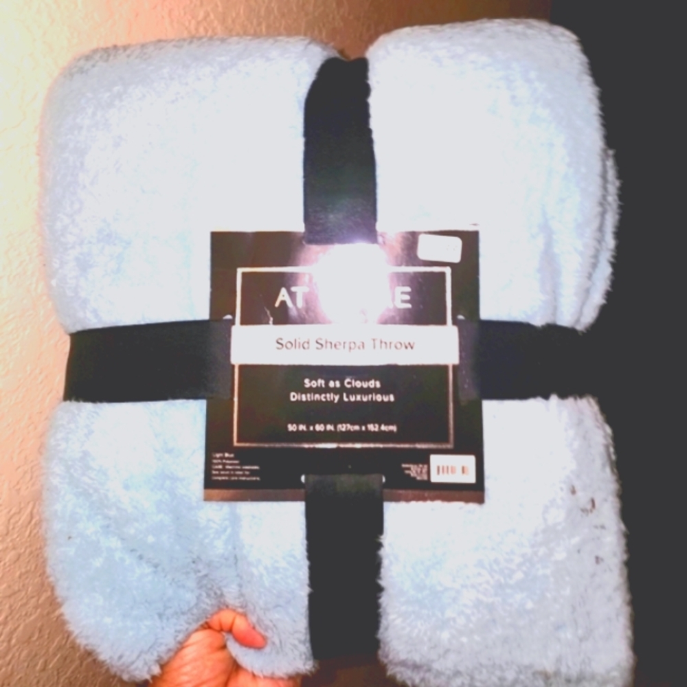 NWT blue sherpa throw